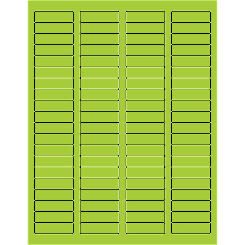 Tape Logic® Rectangle Laser Labels, 1 3/4" x 1/2", Fluorescent Green, 8000/Case (LL170GN) image 1