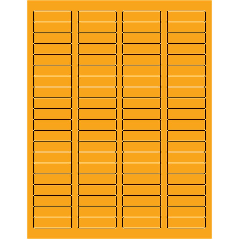 Tape Logic® Rectangle Laser Labels, 1 3/4" x 1/2", Fluorescent Orange, 8000/Case (LL170OR) image 1