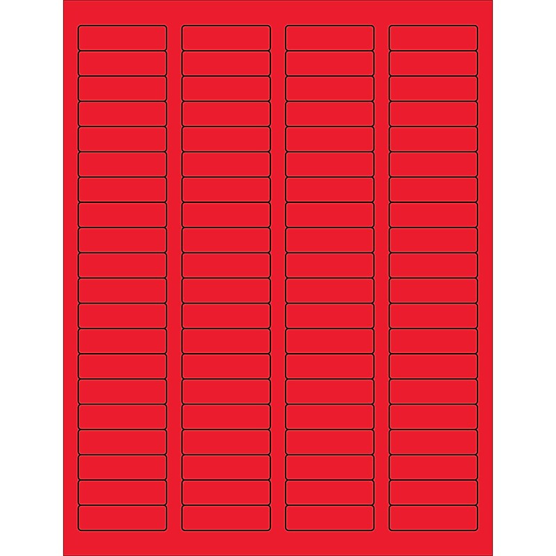 Tape Logic® Rectangle Laser Labels, 1 3/4" x 1/2", Fluorescent Red, 8000/Case (LL170RD) image 1