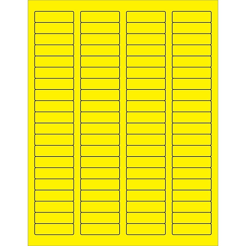 Tape Logic Laser/Inkjet Address Labels, 1/2" x 1-3/4", Fluorescent Yellow, 8000 Labels/Carton (LL170YE) image 1