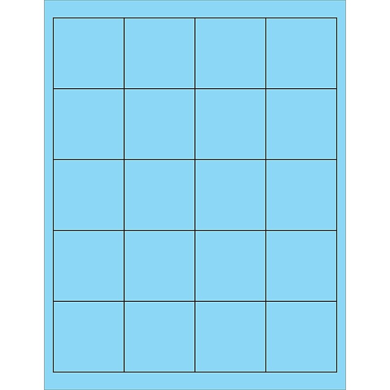 Tape Logic® Rectangle Laser Labels, 2" x 2", Pastel Blue, 2000/Case (LL172BE) image 1