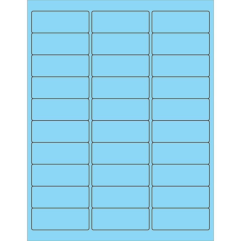 Tape Logic® Rectangle Laser Labels, 2 5/8" x 1", Pastel Blue, 3000/Case (LL173BE) image 1