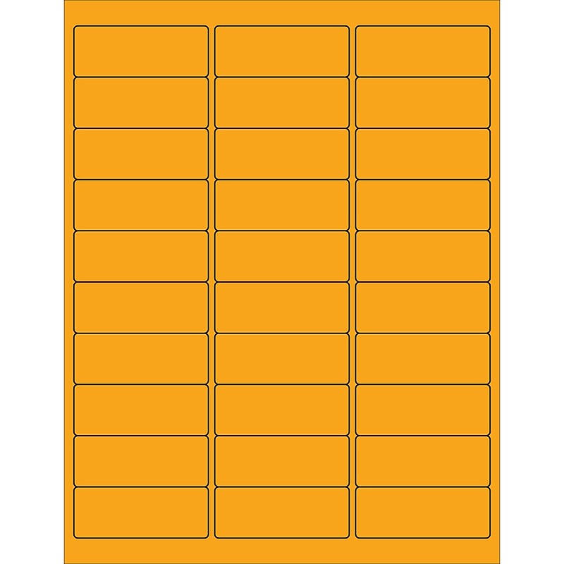 Tape Logic® Rectangle Laser Labels, 2 5/8" x 1", Fluorescent Orange, 3000/Case (LL173OR) image 1