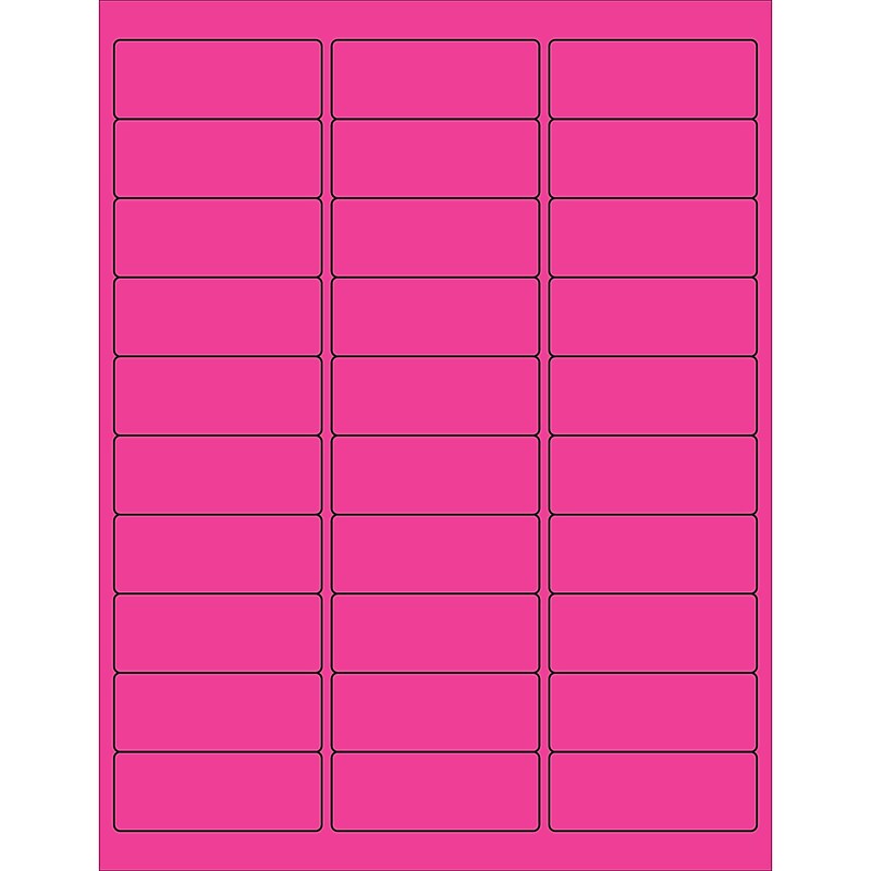 Tape Logic® Rectangle Laser Labels, 2 5/8" x 1", Fluorescent Pink, 3000/Case (LL173PK) image 1