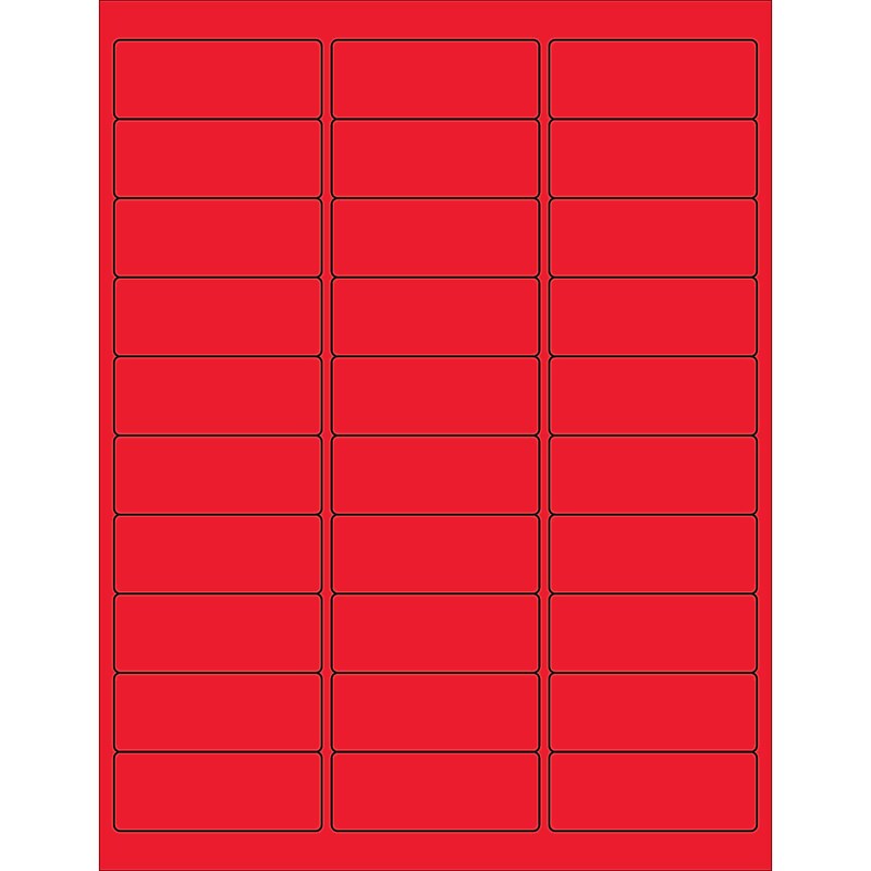 Tape Logic® Rectangle Laser Labels, 2 5/8" x 1", Fluorescent Red, 3000/Case (LL173RD) image 1