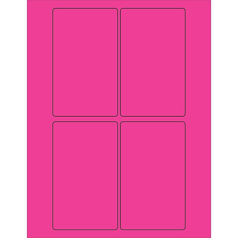Tape Logic® Rectangle Laser Labels, 3" x 5", Fluorescent Pink, 400/Case (LL175PK) image 1