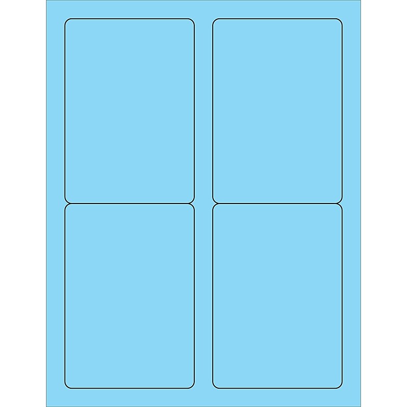 Tape Logic® Rectangle Laser Labels, 3 1/2" x 5", Pastel Blue, 400/Case (LL176BE) image 1