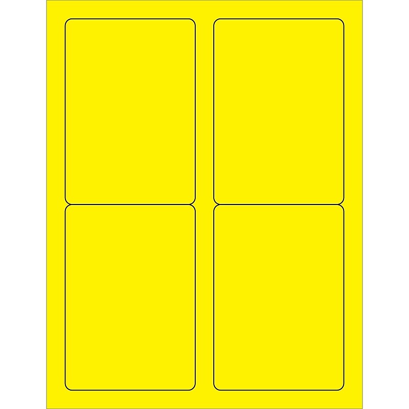 Tape Logic® Rectangle Laser Labels, 3 1/2" x 5", Fluorescent Yellow, 400/Case (LL176YE) image 1