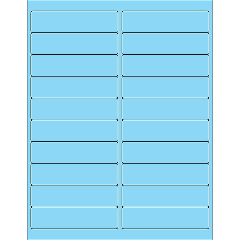 Tape Logic® Rectangle Laser Labels, 4" x 1", Pastel Blue, 2000/Case (LL177BE) image 1