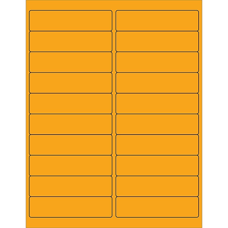 Tape Logic® Rectangle Laser Labels, 4" x 1", Fluorescent Orange, 2000/Case (LL177OR) image 1