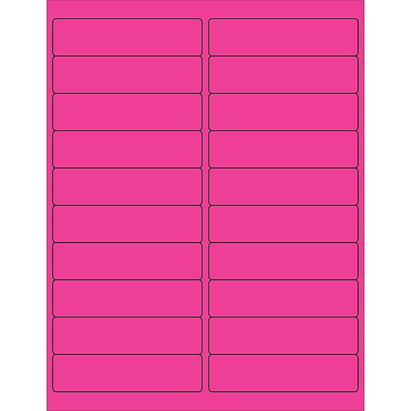 Tape Logic® Rectangle Laser Labels, 4" x 1", Fluorescent Pink, 2000/Case (LL177PK) image 1