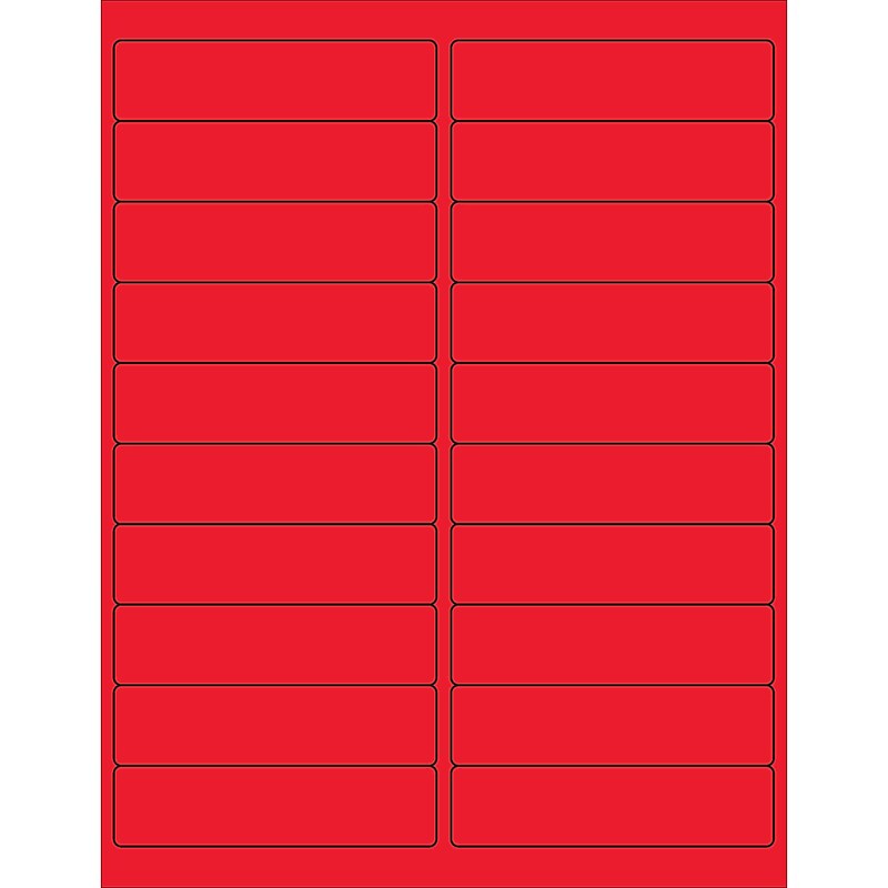 Tape Logic® Rectangle Laser Labels, 4" x 1", Fluorescent Red, 2000/Case (LL177RD) image 1