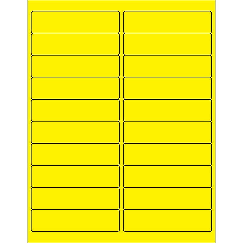 Tape Logic® Rectangle Laser Labels, 4" x 1", Fluorescent Yellow, 2000/Case (LL177YE) image 1