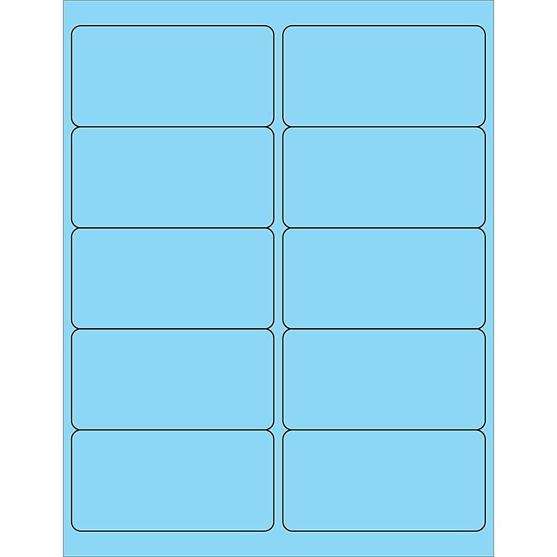 Tape Logic® Rectangle Laser Labels, 4" x 2", Pastel Blue, 1000/Case (LL178BE) image 1