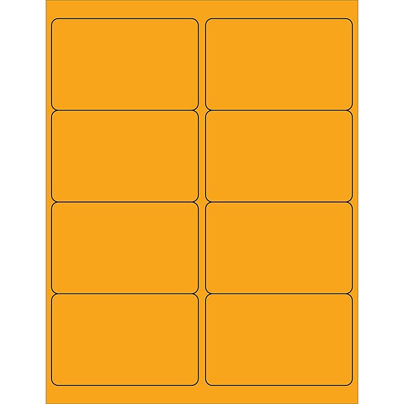 Tape Logic® Rectangle Laser Labels, 4" x 2 1/2", Fluorescent Orange, 800/Case (LL179OR) image 1