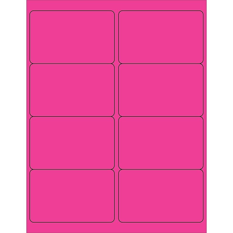 Tape Logic® Rectangle Laser Labels, 4" x 2 1/2", Fluorescent Pink, 800/Case (LL179PK) image 1