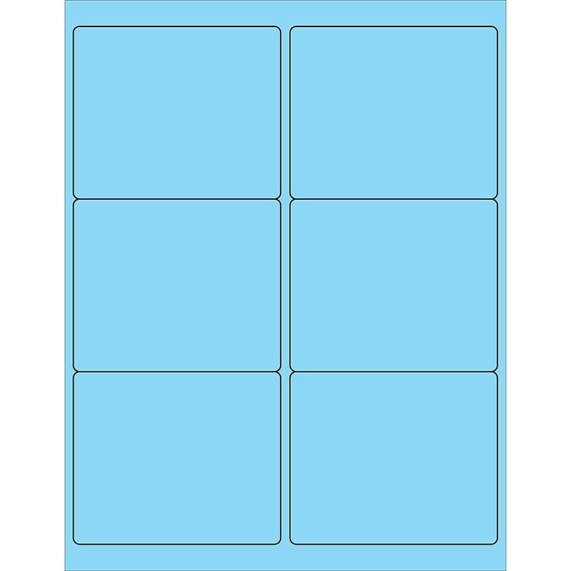Tape Logic® Rectangle Laser Labels, 4" x 3 1/3", Pastel Blue, 600/Case (LL180BE) image 1