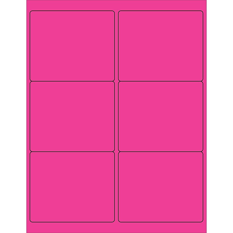 Tape Logic Laser/Inkjet Address Labels, 4" x 3-1/3", Fluorescent Pink, 600 Labels/Carton (LL180PK) image 1