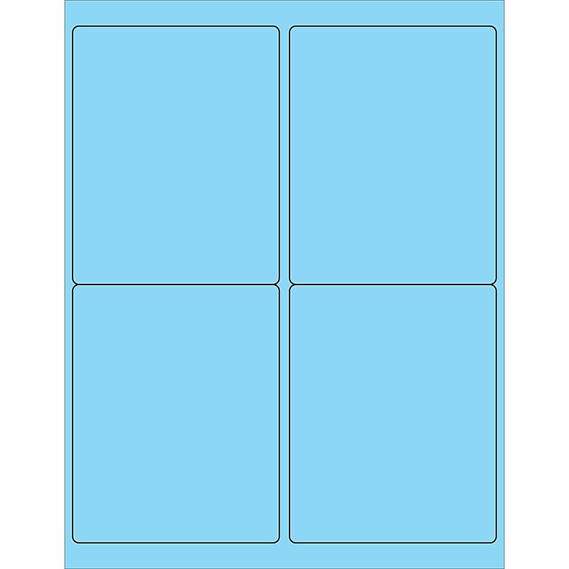 Tape Logic® Rectangle Laser Labels, 4" x 5", Pastel Blue, 400/Case (LL181BE) image 1