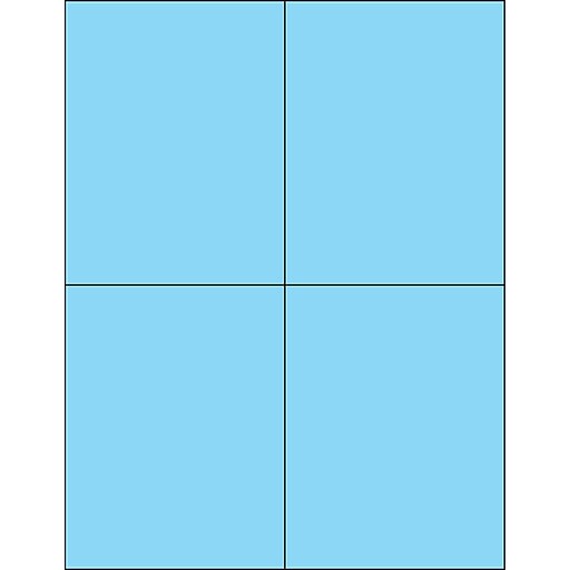 Tape Logic® Rectangle Laser Labels, 4 1/4" x 5 1/2", Pastel Blue, 400