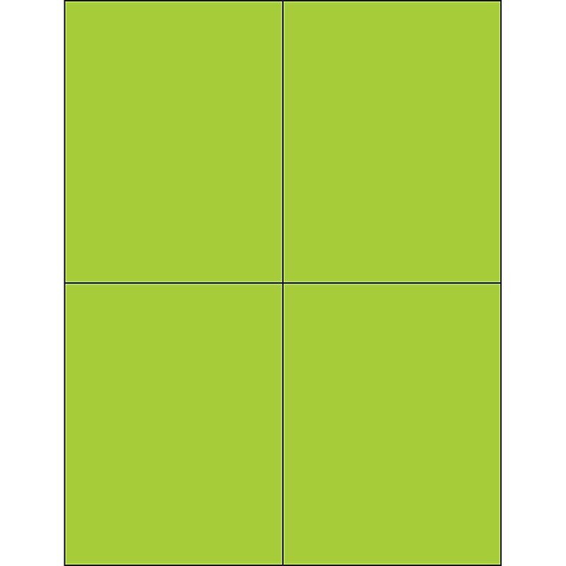 Tape Logic® Rectangle Laser Labels, 4 1/4" x 5 1/2", Fluorescent Green, 400/Case (LL183GN) image 1