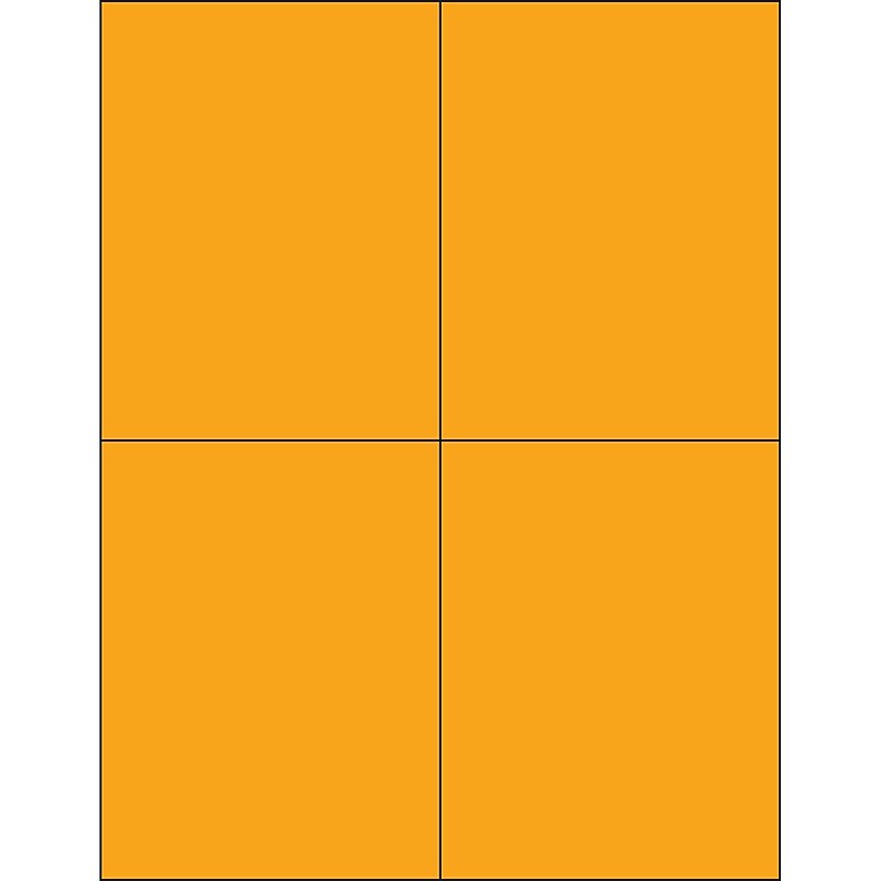 Tape Logic® Rectangle Laser Labels, 4 1/4" x 5 1/2", Fluorescent Orange, 400/Case (LL183OR) image 1