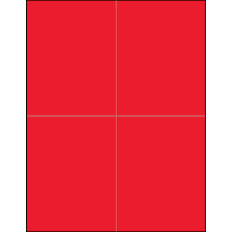 Tape Logic® Rectangle Laser Labels, 4 1/4" x 5 1/2", Fluorescent Red, 400/Case (LL183RD) image 1