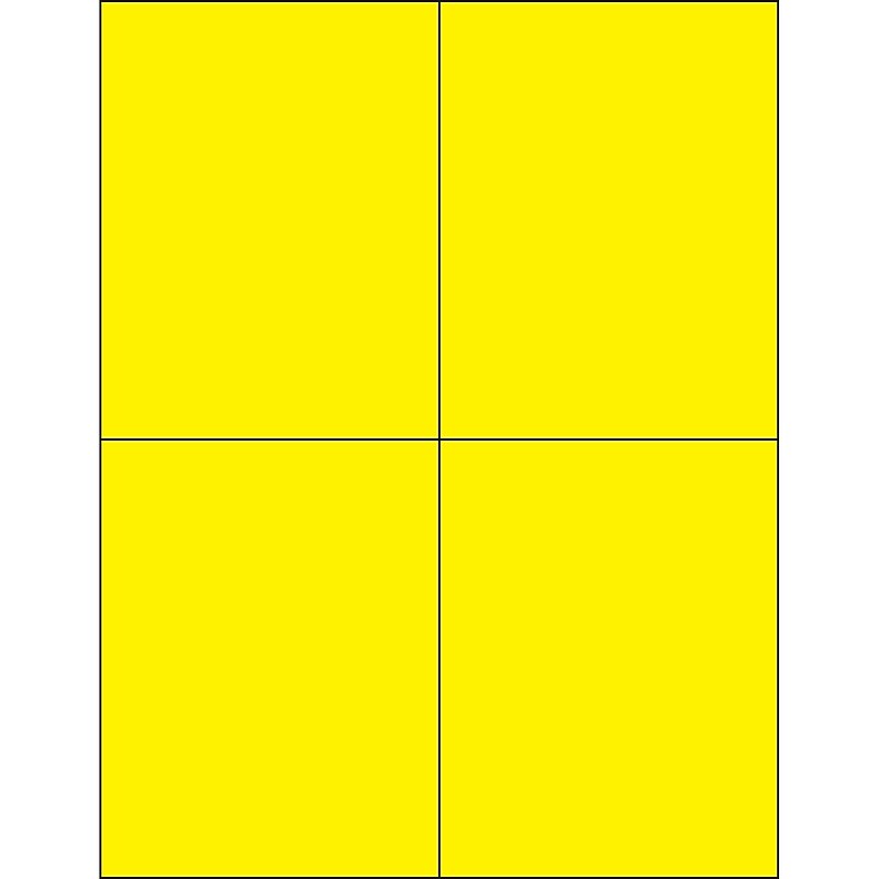 Tape Logic® Rectangle Laser Labels, 4 1/4" x 5 1/2", Fluorescent Yellow, 400/Case (LL183YE) image 1