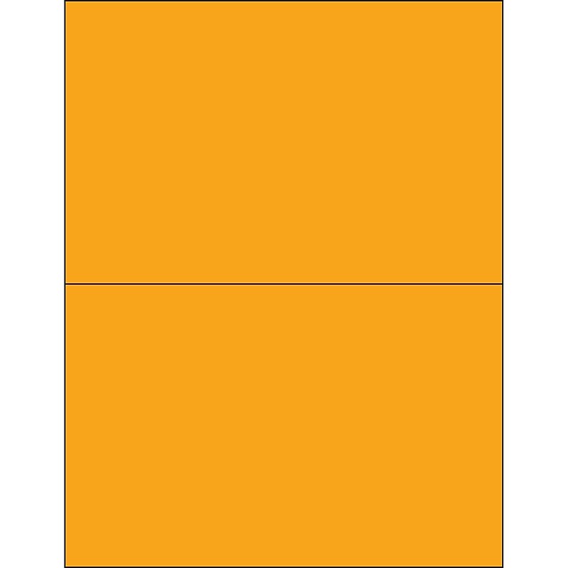 Tape Logic® Rectangle Laser Labels, 8 1/2" x 5 1/2", Fluorescent Orange, 200/Case (LL184OR) image 1