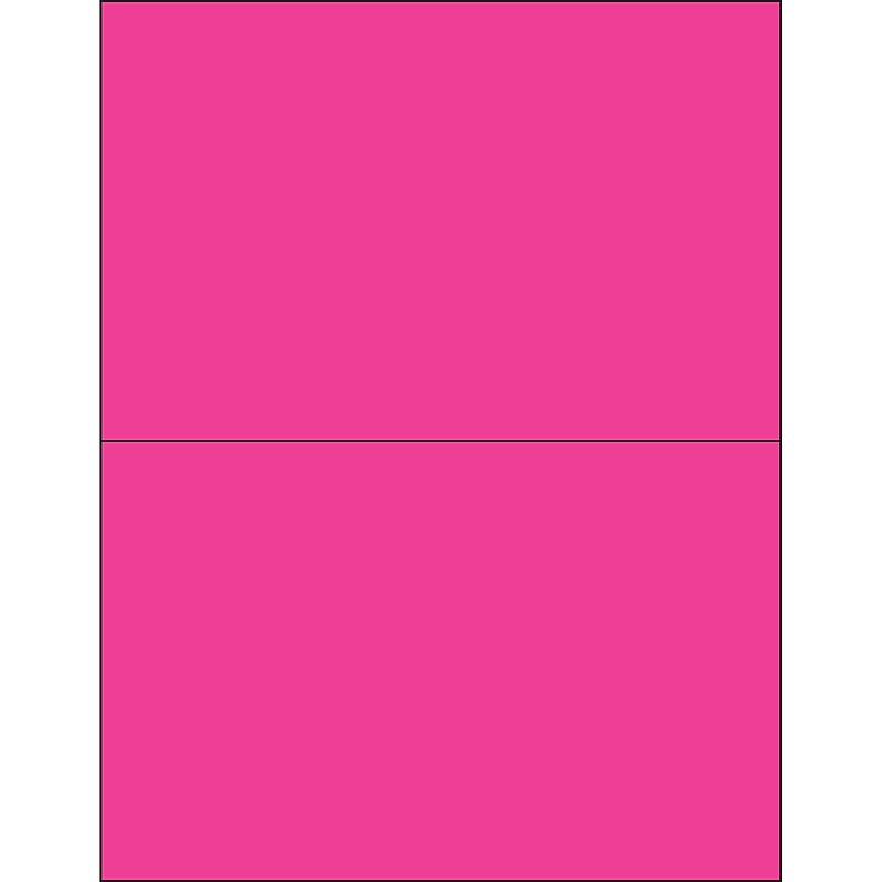 Tape Logic® Rectangle Laser Labels, 8 1/2" x 5 1/2", Fluorescent Pink, 200/Case (LL184PK) image 1