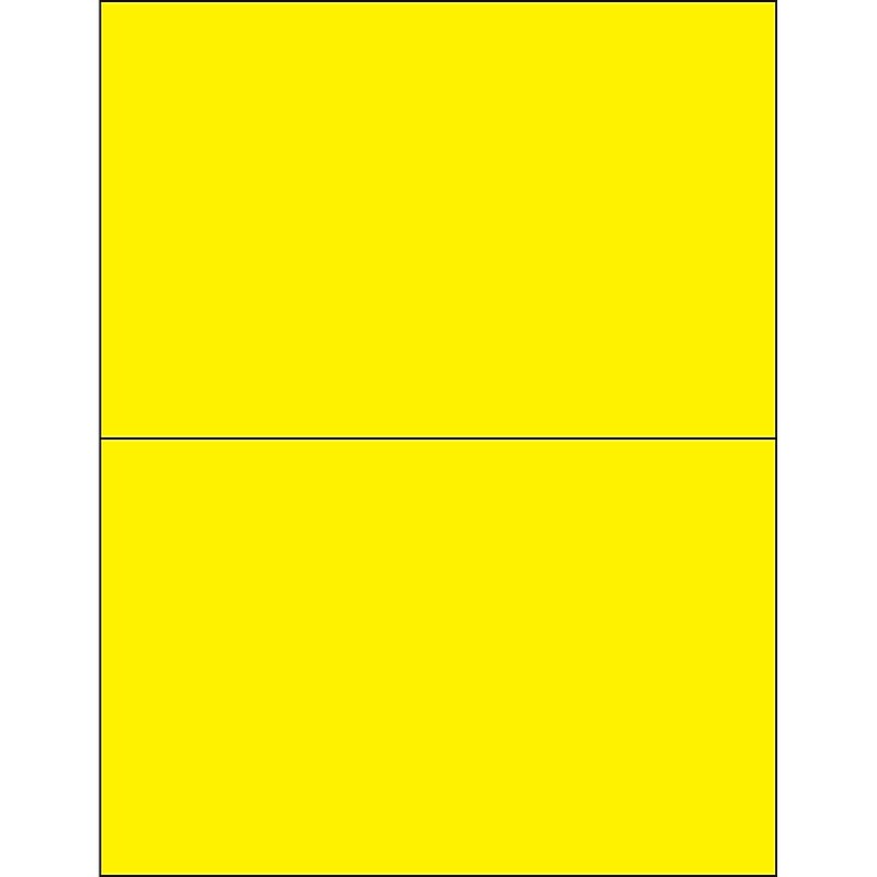 Tape Logic® Rectangle Laser Labels, 8 1/2" x 5 1/2", Fluorescent Yellow, 200/Case (LL184YE) image 1