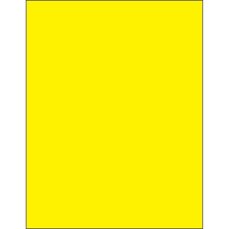 Tape Logic® Rectangle Laser Labels, 8 1/2" x 11", Fluorescent Yellow, 100/Case (LL185YE) image 1