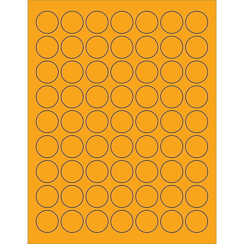 Tape Logic® Circle Laser Labels, 1", Fluorescent Orange, 6300/Case (LL191OR) image 1