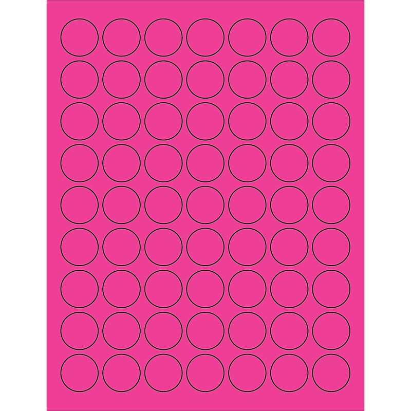 Tape Logic® Circle Laser Labels, 1", Fluorescent Pink, 6300/Case (LL191PK) image 1