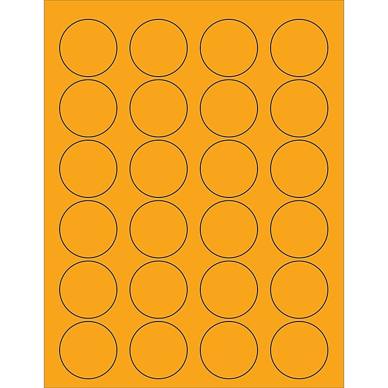 Tape Logic® Circle Laser Labels, 1 5/8", Fluorescent Orange, 2400/Case (LL193OR) image 1