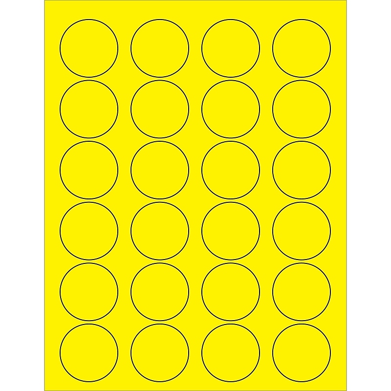 Tape Logic® Circle Laser Labels, 1 5/8", Fluorescent Yellow, 2400/Case (LL193YE) image 1