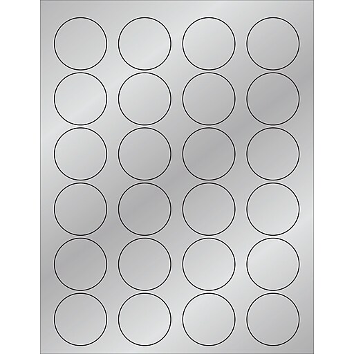 Tape Logic® Foil Circle Laser Labels, 1 5/8", Silver, 2400/Case