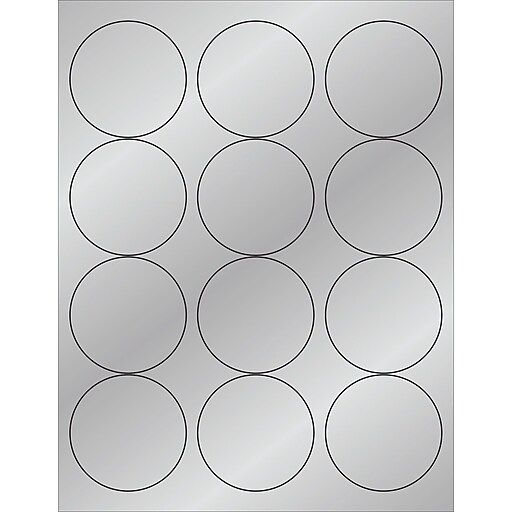 Tape Logic® Foil Circle Laser Labels, 2 1/2", Silver, 1200/Case