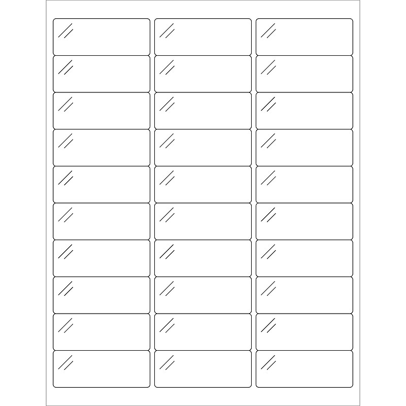 Tape Logic® Rectangle Laser Labels, 2 5/8" x 1", Crystal Clear, 3000/Case (LL236CC) image 1