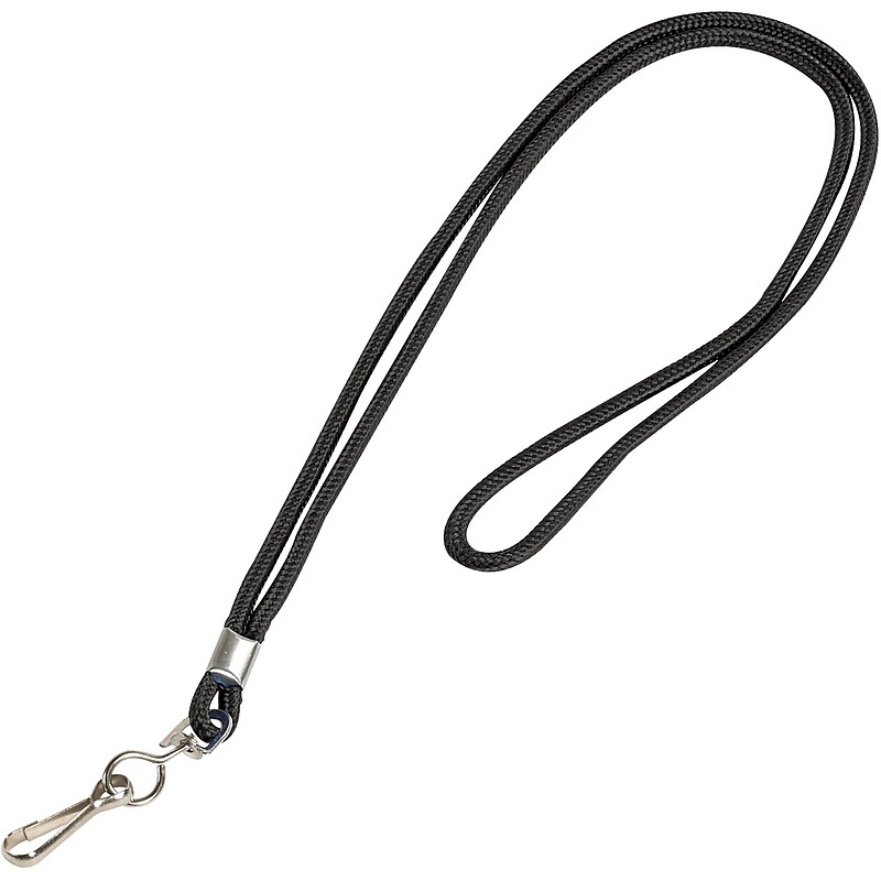 Partners Brand Standard Lanyard with Hook, 38", Black, 24/Case (LY100) image 1