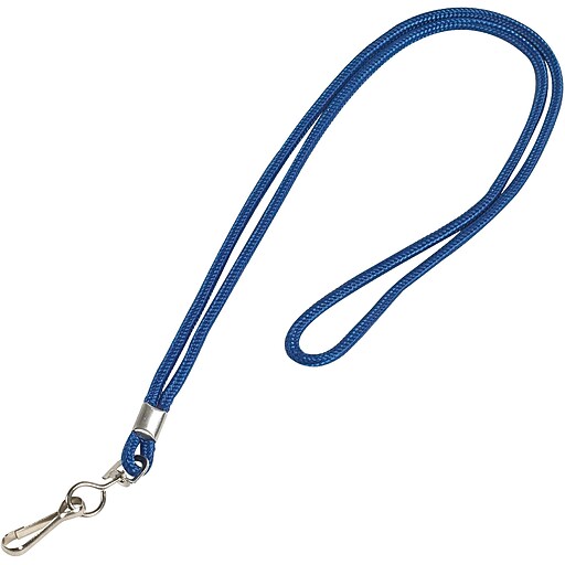Partners Brand Standard Lanyard with Hook, 36", Blue, 24/Case (LY102