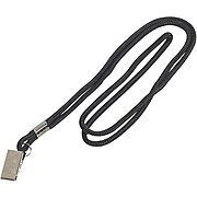 Standard Lanyard with Clip, 38", Black, 24/Case (LY110)