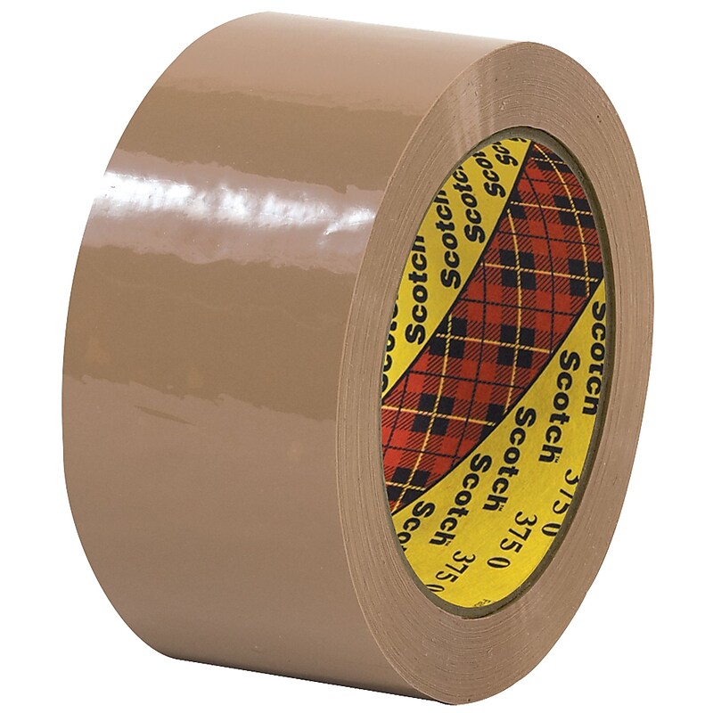 Scotch 375 Packing Tape, 2" x 55 yds., Tan, 6/Carton (T901375T6PK) image 1