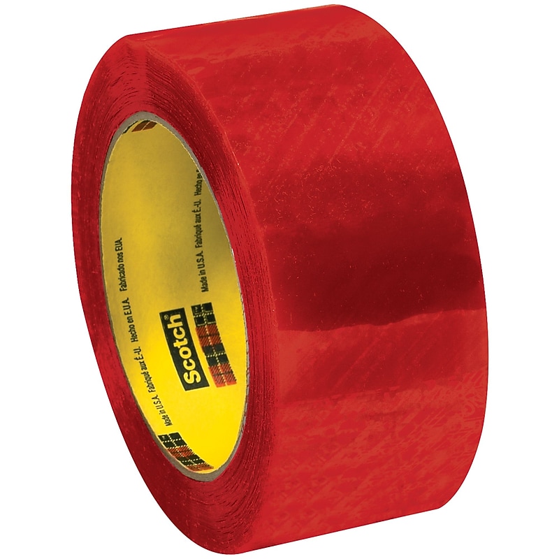 Scotch "CHECK SEAL BEFORE ACCEPTING" Security Tape, 2" x 110 yds., Clear Red, 6/Carton (T90231996PK) image 1