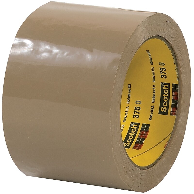 Scotch 375 Packing Tape, 3" x 55 yds., Tan, 6/Carton (T905375T6PK) image 1