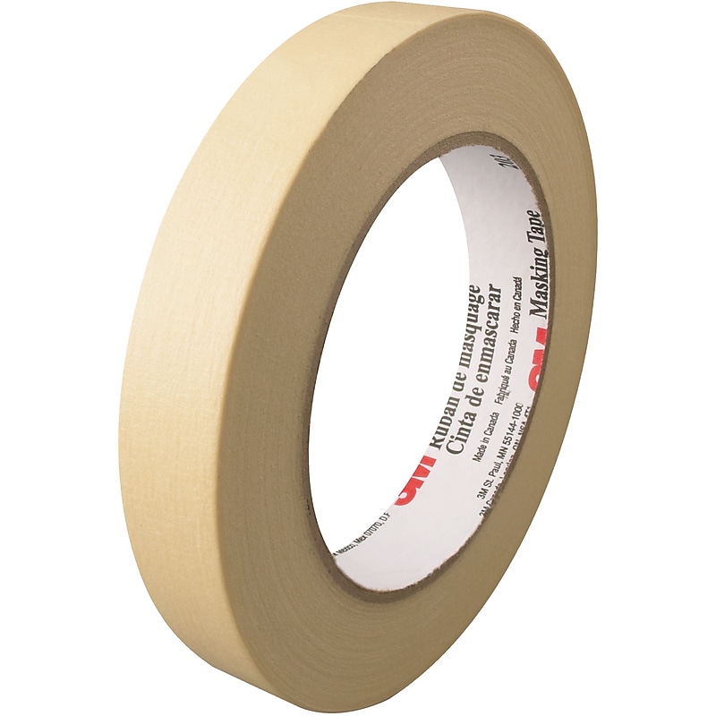 3M™ 203 Masking Tape, 3/4" x 60 yds., Natural, 12/Case (T93420312PK) image 1
