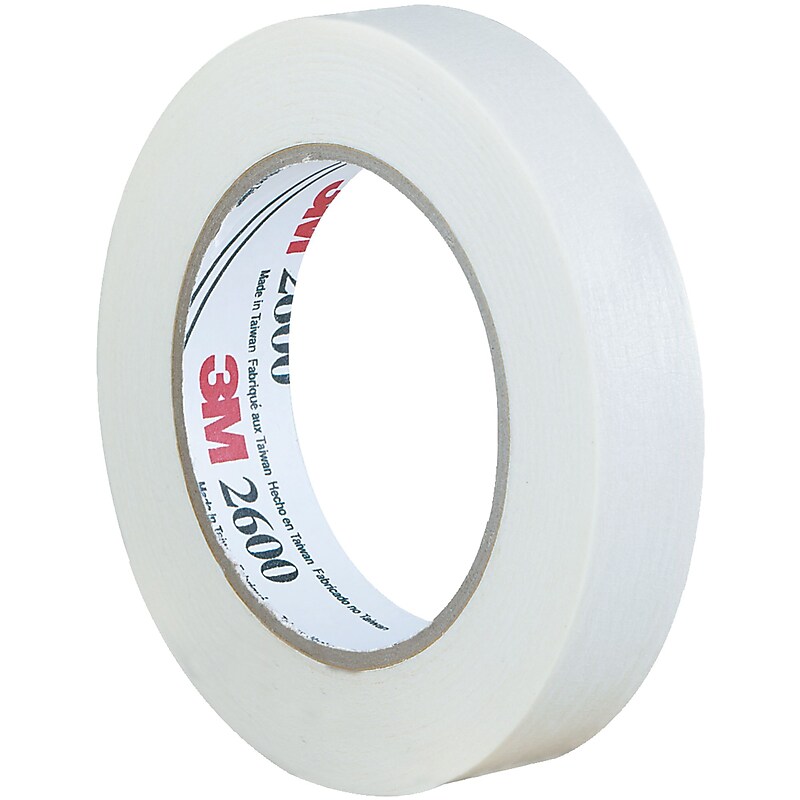 3M 2600 Masking Tape, 4.4 Mil, 1" x 60 yds., White, 36/Case (T935260) image 1