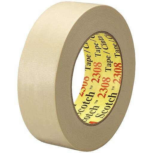 3M™ Scotch 2308 Masking Tape, 1 1/2" x 60 yds., Natural, 12/Case