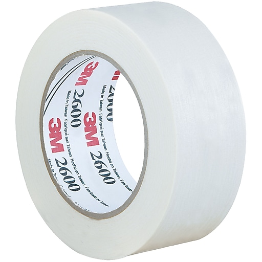 3M 2600 Masking Tape, 2 x 60 yds., White, 12/Case