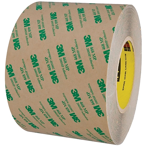 3M™ 468MP Adhesive Transfer Tape, Hand Rolls, 6" x 60 yds., Clear, 1